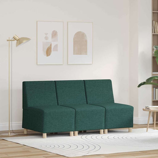 Modulares Armfreies Sofa 3 pcs Dunkelgrün 55 x 74 x 82 cm Stoff