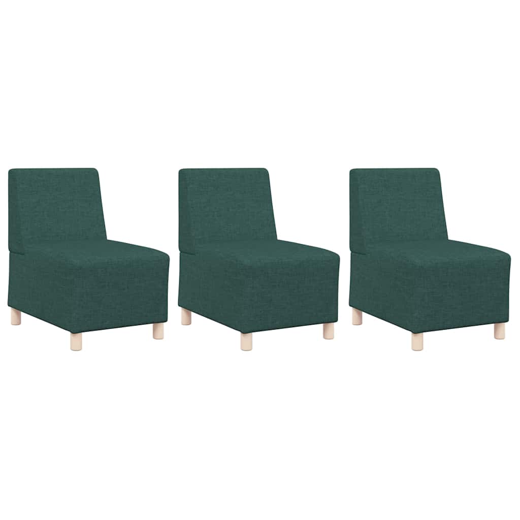 Modulares Armfreies Sofa 3 pcs Dunkelgrün 55 x 74 x 82 cm Stoff