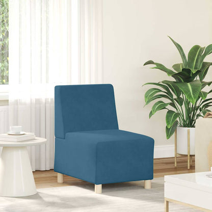 Modulares Armfreies Sofa 3 pcs Blau 55 x 74 x 82 cm Samt