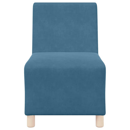 Modulares Armfreies Sofa 3 pcs Blau 55 x 74 x 82 cm Samt