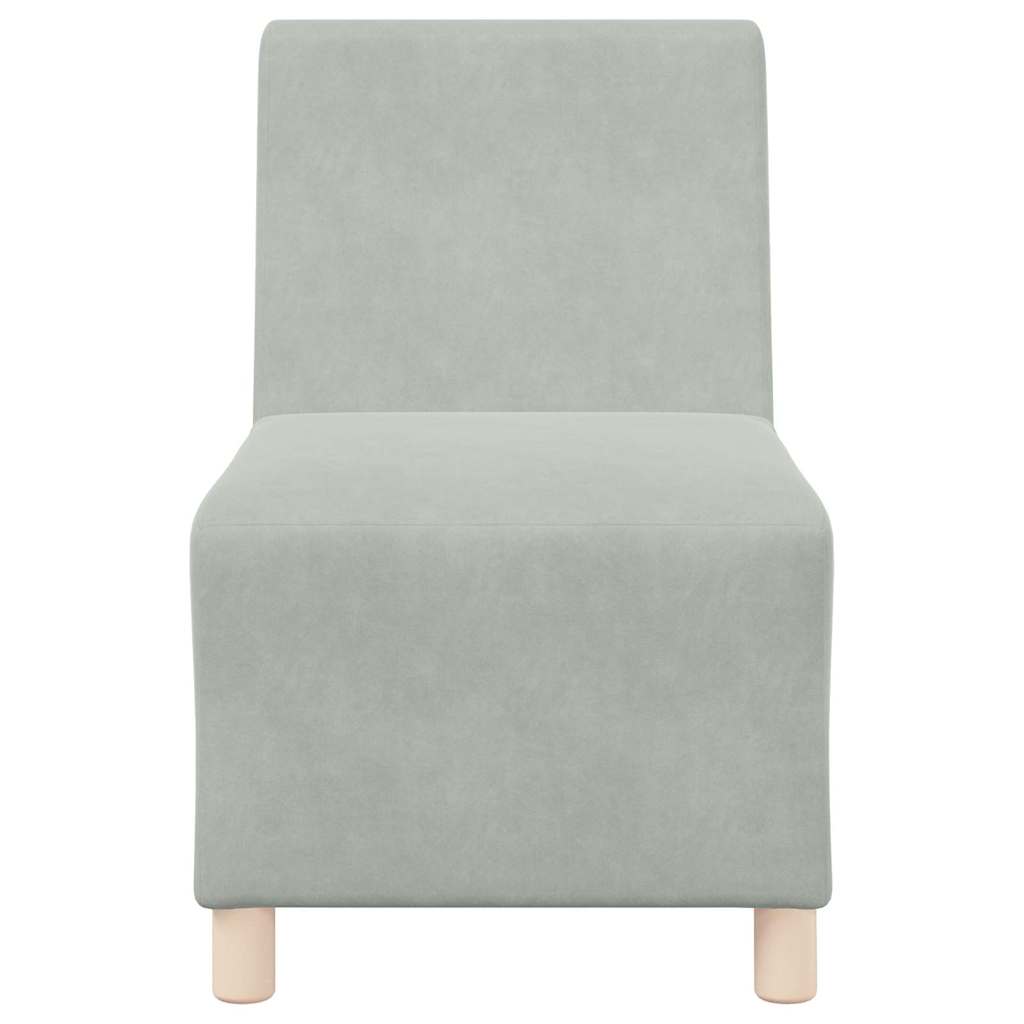 Modulares Armfreies Sofa 3 pcs Hellgrau 55 x 74 x 82 cm Samt