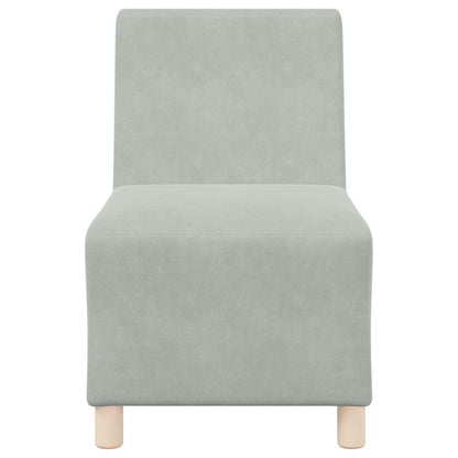 Modulares Armfreies Sofa 3 pcs Hellgrau 55 x 74 x 82 cm Samt