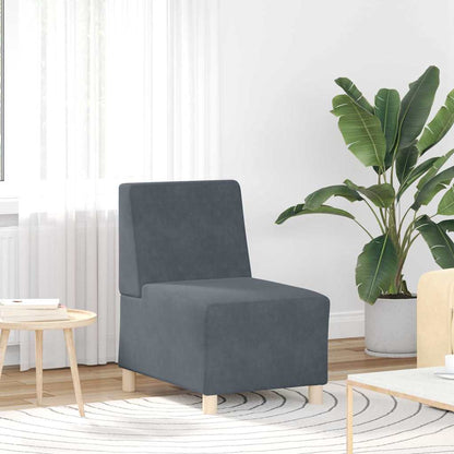 Modulares Armfreies Sofa 3 pcs Dunkelgrau 55 x 74 x 82 cm Samt