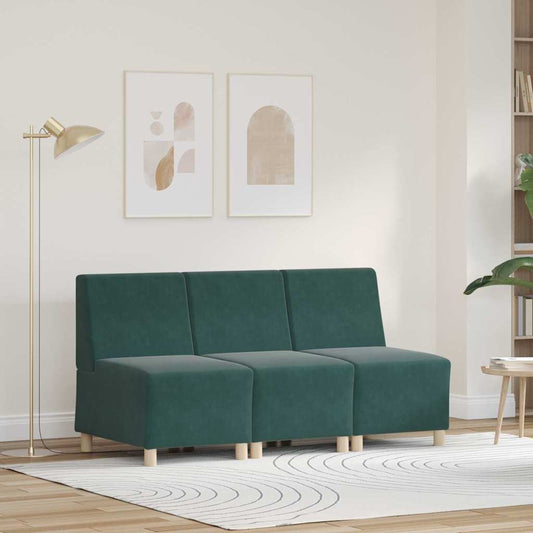 Modulares Armfreies Sofa 3 pcs Dunkelgrün 55 x 74 x 82 cm Samt