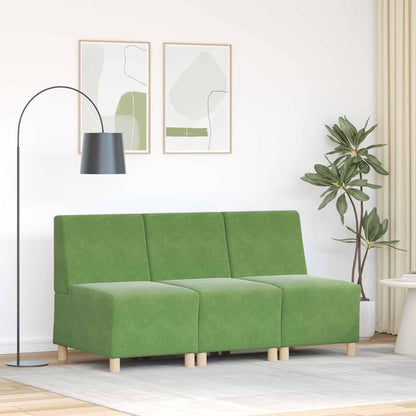 Modulares Armfreies Sofa 3 pcs Hellgrün 55 x 74 x 82 cm Samt