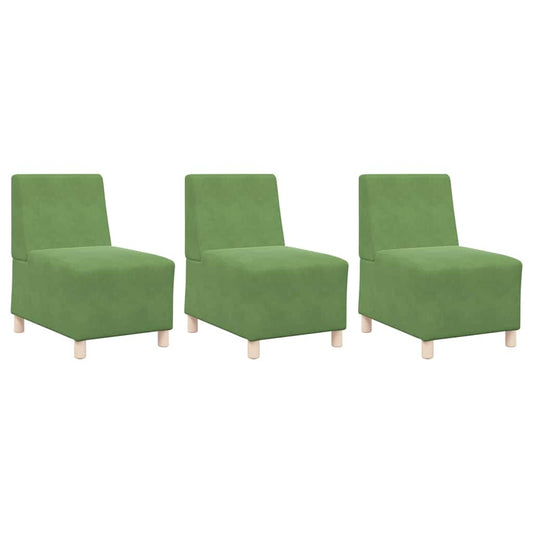 Modulares Armfreies Sofa 3 pcs Hellgrün 55 x 74 x 82 cm Samt