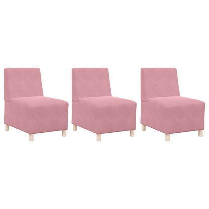Modulares Armfreies Sofa 3 pcs Rosa 55 x 74 x 82 cm Samt