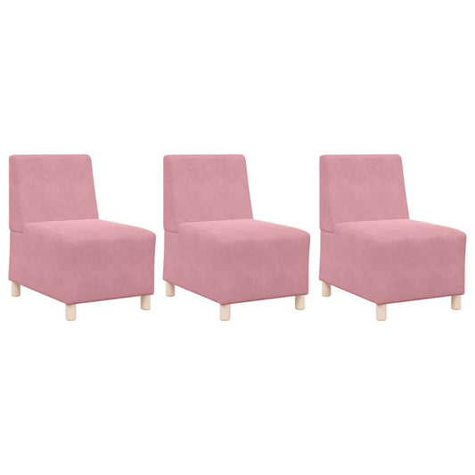 Modulares Armfreies Sofa 3 pcs Rosa 55 x 74 x 82 cm Samt