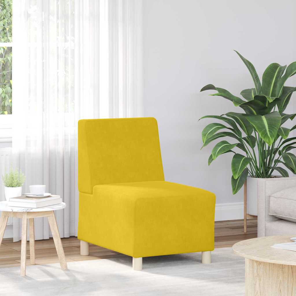 Modulares Armfreies Sofa 3 pcs Gelb 55 x 74 x 82 cm Samt