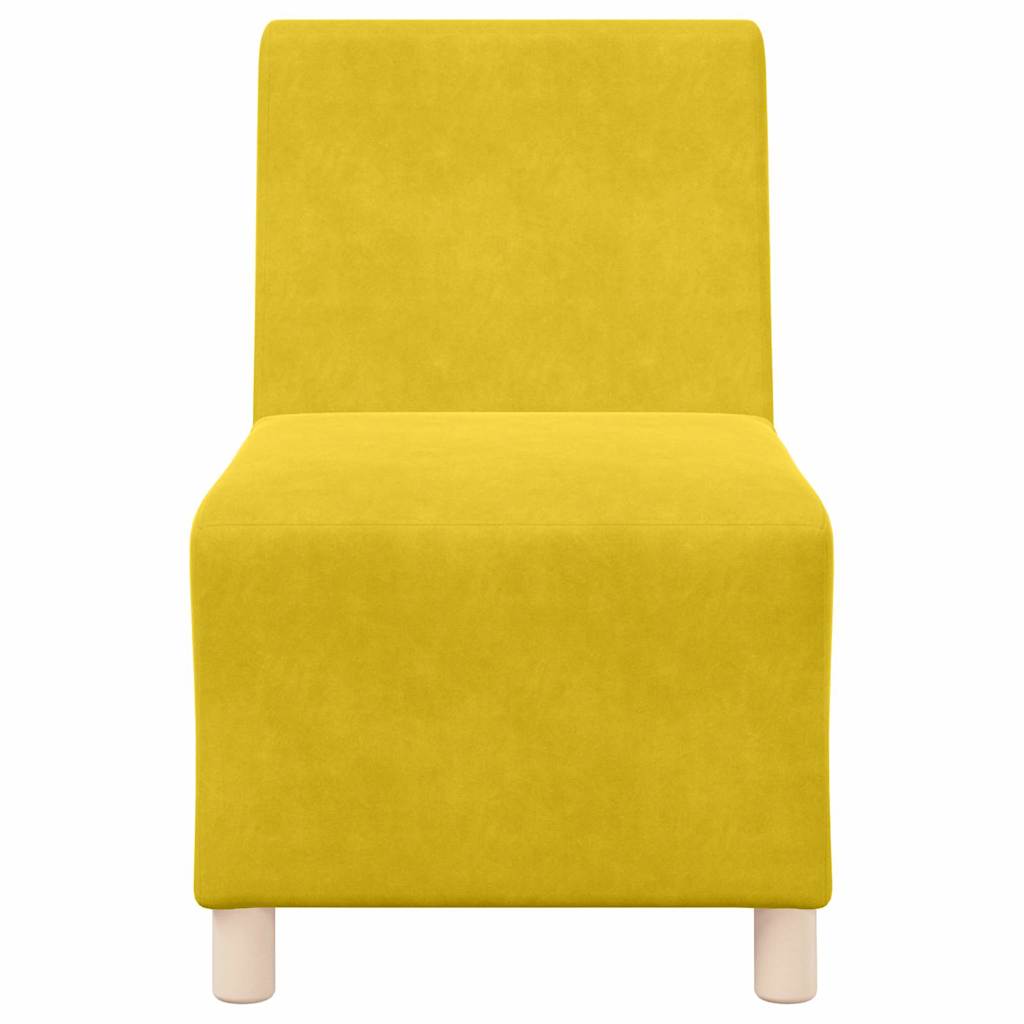 Modulares Armfreies Sofa 3 pcs Gelb 55 x 74 x 82 cm Samt