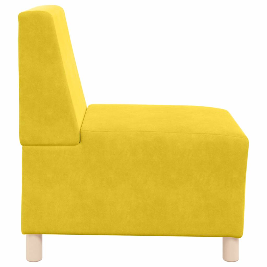 Modulares Armfreies Sofa 3 pcs Gelb 55 x 74 x 82 cm Samt