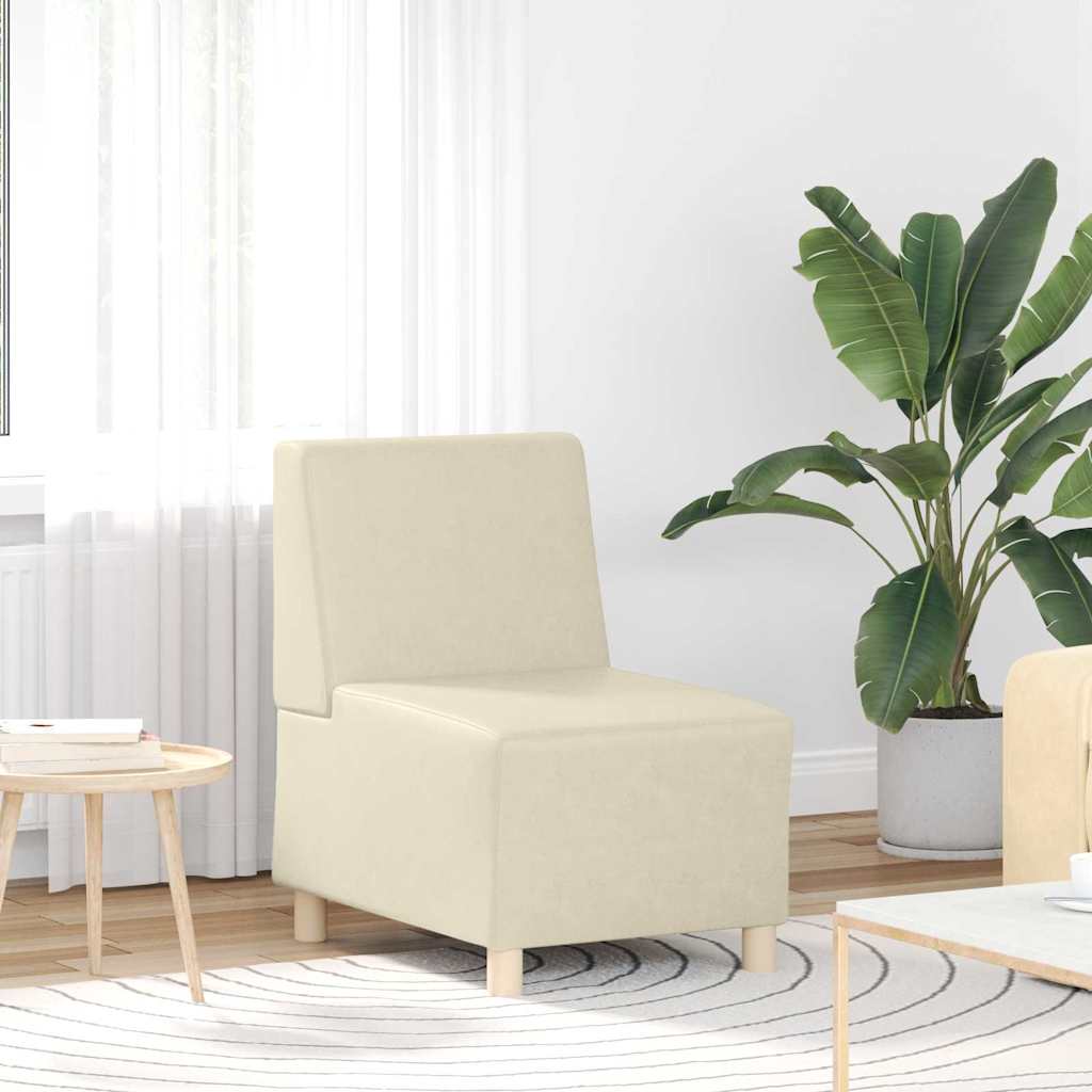 Modulares Armfreies Sofa 3 pcs Creme 55 x 74 x 82 cm Kunstleder