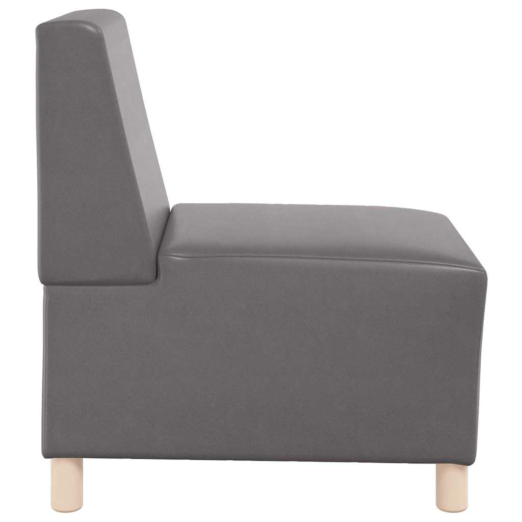Modulares Armfreies Sofa 3 pcs Grau 55 x 74 x 82 cm Kunstleder