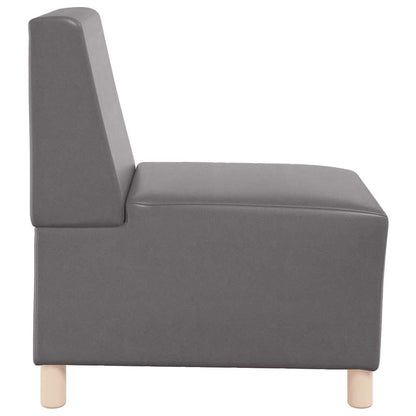 Modulares Armfreies Sofa 3 pcs Grau 55 x 74 x 82 cm Kunstleder