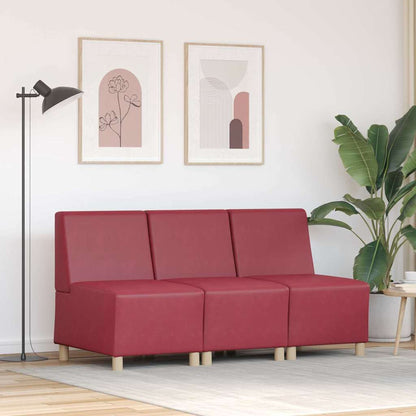 Modulares Armfreies Sofa 3 pcs Weinrot 55 x 74 x 82 cm