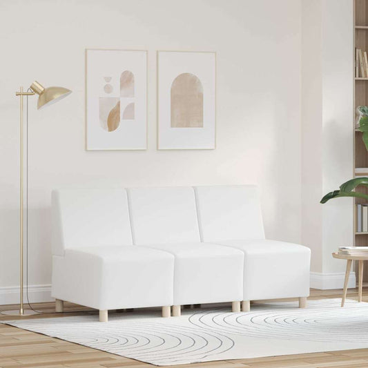 Modulares Armfreies Sofa 3 pcs Weiß 55 x 74 x 82 cm Kunstleder