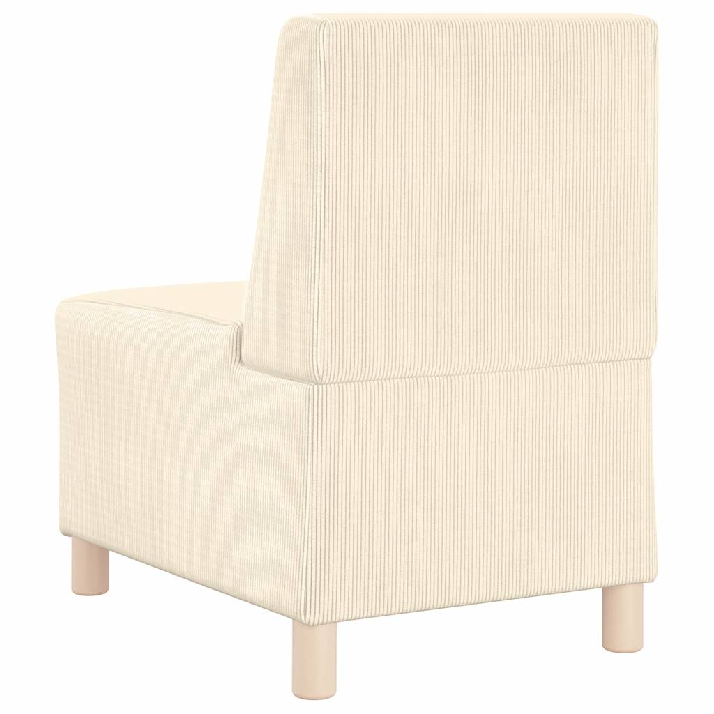 Modulares Armfreies Sofa 3 pcs Creme 55 x 74 x 82 cm Cordstoff
