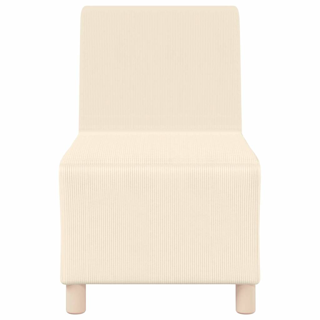 Modulares Armfreies Sofa 3 pcs Creme 55 x 74 x 82 cm Cordstoff
