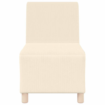 Modulares Armfreies Sofa 3 pcs Creme 55 x 74 x 82 cm Cordstoff