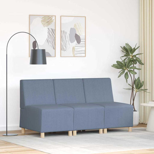 Modulares Armfreies Sofa 3 pcs Blau 55 x 74 x 82 cm Cordstoff