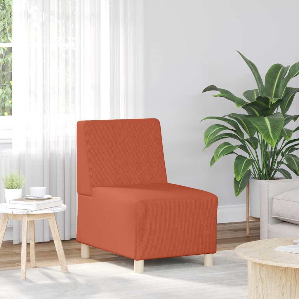 Modulares Armfreies Sofa 3 pcs Orange 55 x 74 x 82 cm Cordstoff