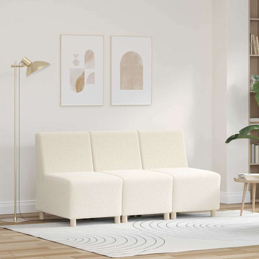 Modulares Armfreies Sofa 3 pcs Creme 55 x 74 x 82 cm Cordstoff