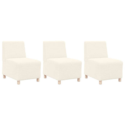 Modulares Armfreies Sofa 3 pcs Creme 55 x 74 x 82 cm Cordstoff