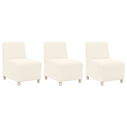 Modulares Armfreies Sofa 3 pcs Creme 55 x 74 x 82 cm Cordstoff