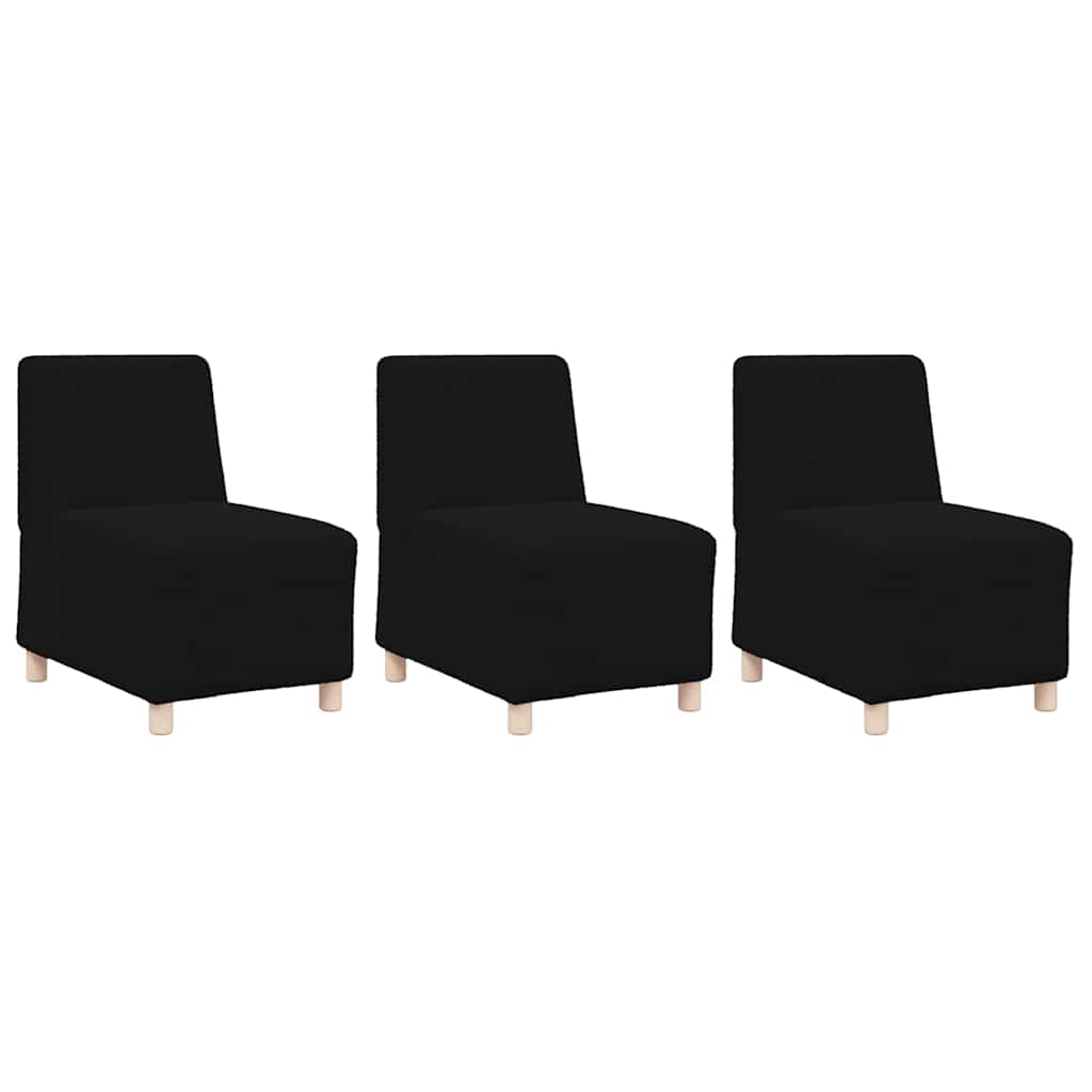 Modulares Armfreies Sofa 3 pcs Schwarz 55 x 74 x 82 cm
