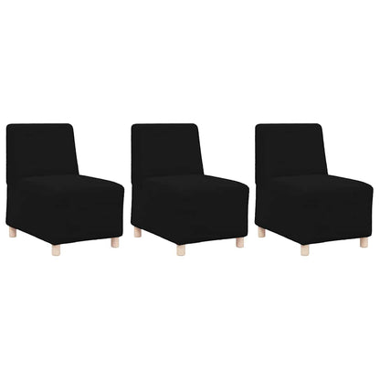 Modulares Armfreies Sofa 3 pcs Schwarz 55 x 74 x 82 cm