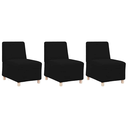 Modulares Armfreies Sofa 3 pcs Schwarz 55 x 74 x 82 cm