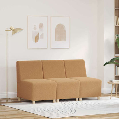 Modulares Armfreies Sofa 3 pcs Beige 55 x 74 x 82 cm Cordstoff