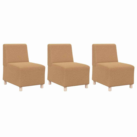 Modulares Armfreies Sofa 3 pcs Beige 55 x 74 x 82 cm Cordstoff