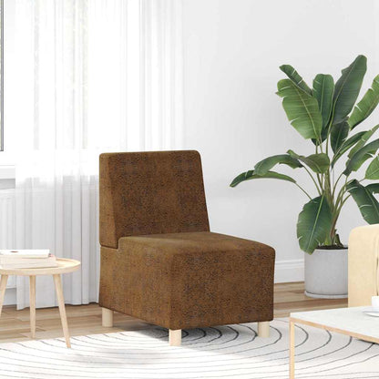Sofa Stuhl 3 pcs Braun 55 x 74 x 82 cm Faux Wildleder