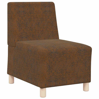 Sofa Stuhl 3 pcs Braun 55 x 74 x 82 cm Faux Wildleder