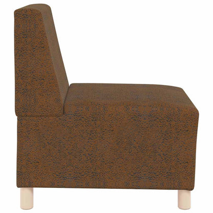 Sofa Stuhl 3 pcs Braun 55 x 74 x 82 cm Faux Wildleder