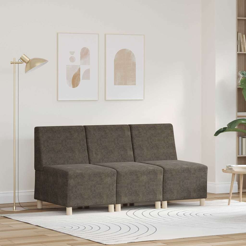 Sofa Stuhl 3 pcs Dunkelgrau 55 x 74 x 82 cm Faux Wildleder