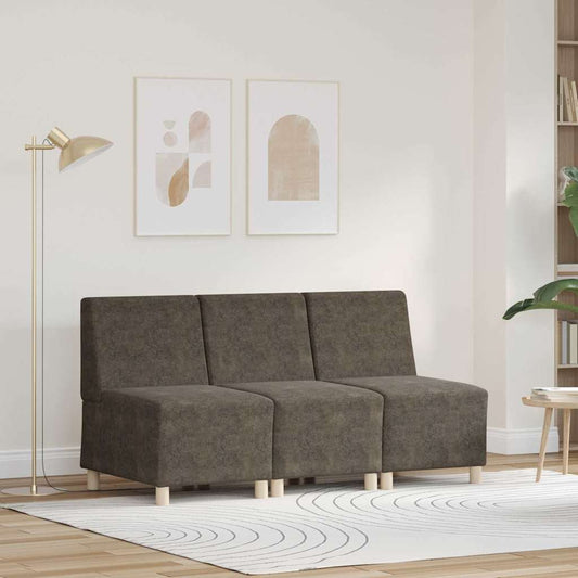 Sofa Stuhl 3 pcs Dunkelgrau 55 x 74 x 82 cm Faux Wildleder