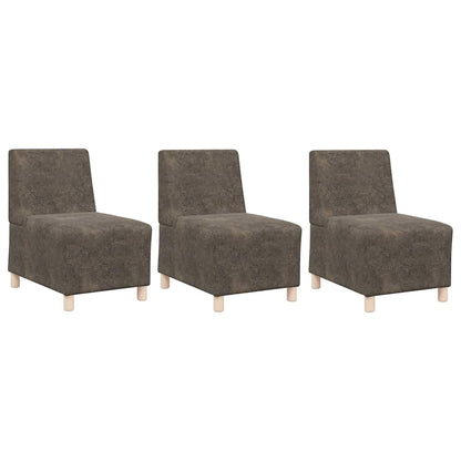 Sofa Stuhl 3 pcs Dunkelgrau 55 x 74 x 82 cm Faux Wildleder