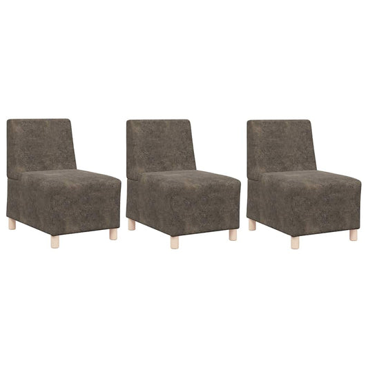 Sofa Stuhl 3 pcs Dunkelgrau 55 x 74 x 82 cm Faux Wildleder
