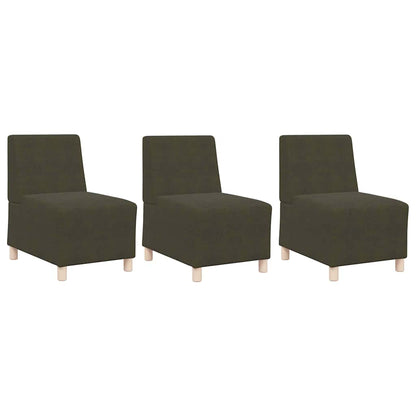 Sofa Stuhl 3 pcs Grün 55 x 74 x 82 cm Faux Wildleder