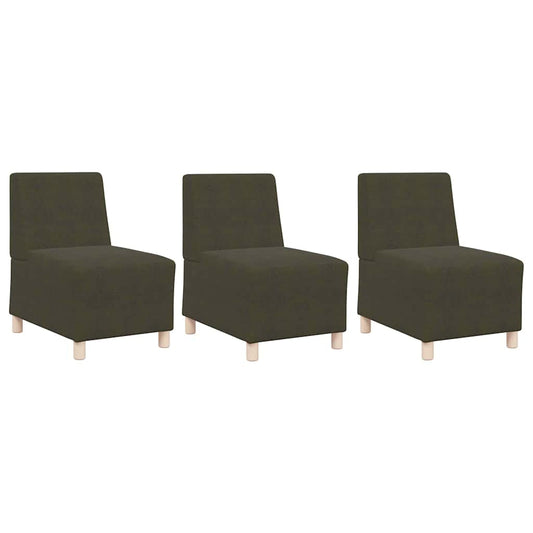 Sofa Stuhl 3 pcs Grün 55 x 74 x 82 cm Faux Wildleder