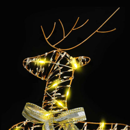 LED Rentiere mit 80 LEDs 4 pcs Gold PET