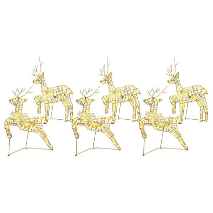 LED Rentiere mit 180 LEDs 6 pcs Gold PET