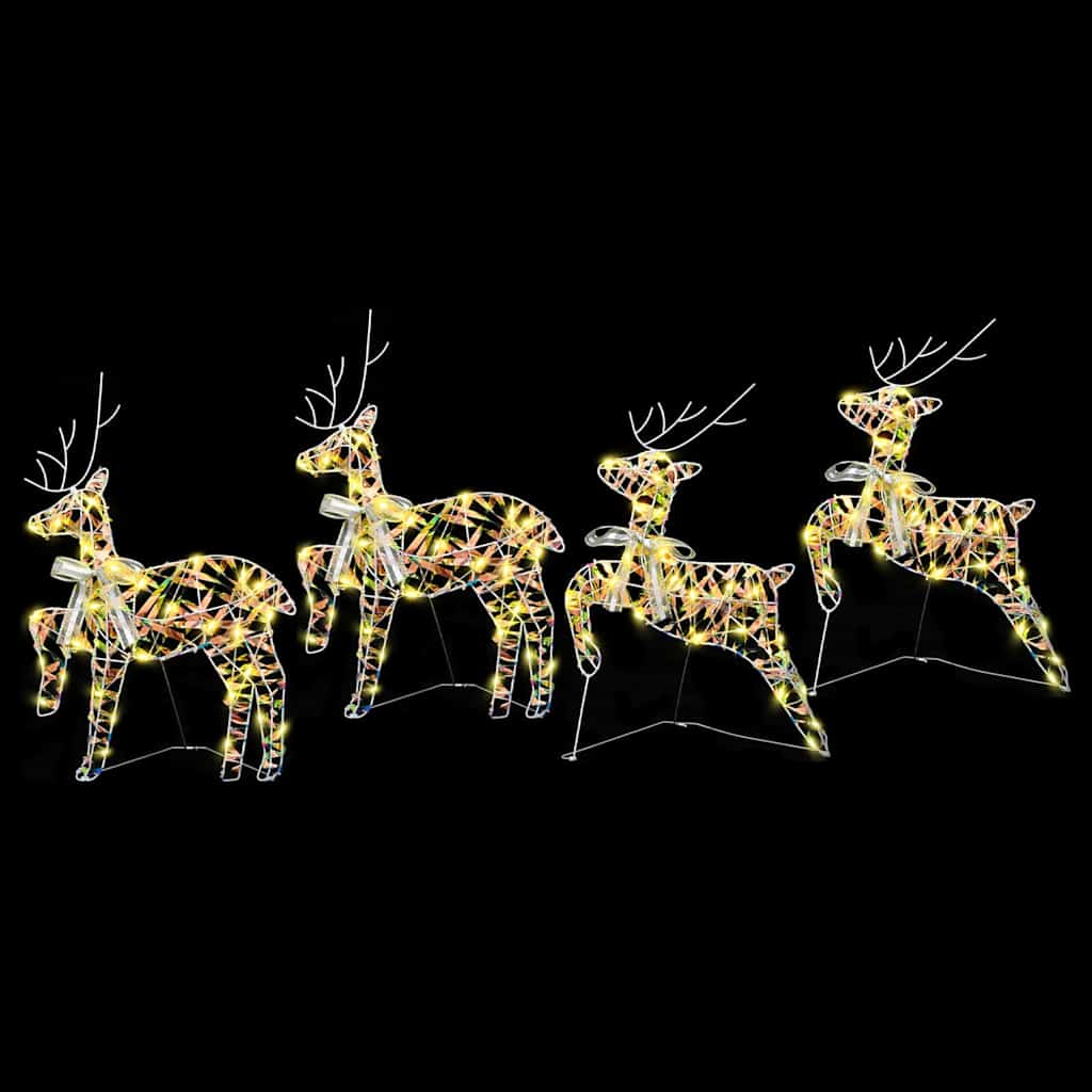 LED Rentiere mit 80 LEDs 4 pcs Mehrfarbig PET