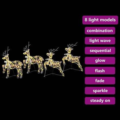 LED Rentiere mit 80 LEDs 4 pcs Mehrfarbig PET