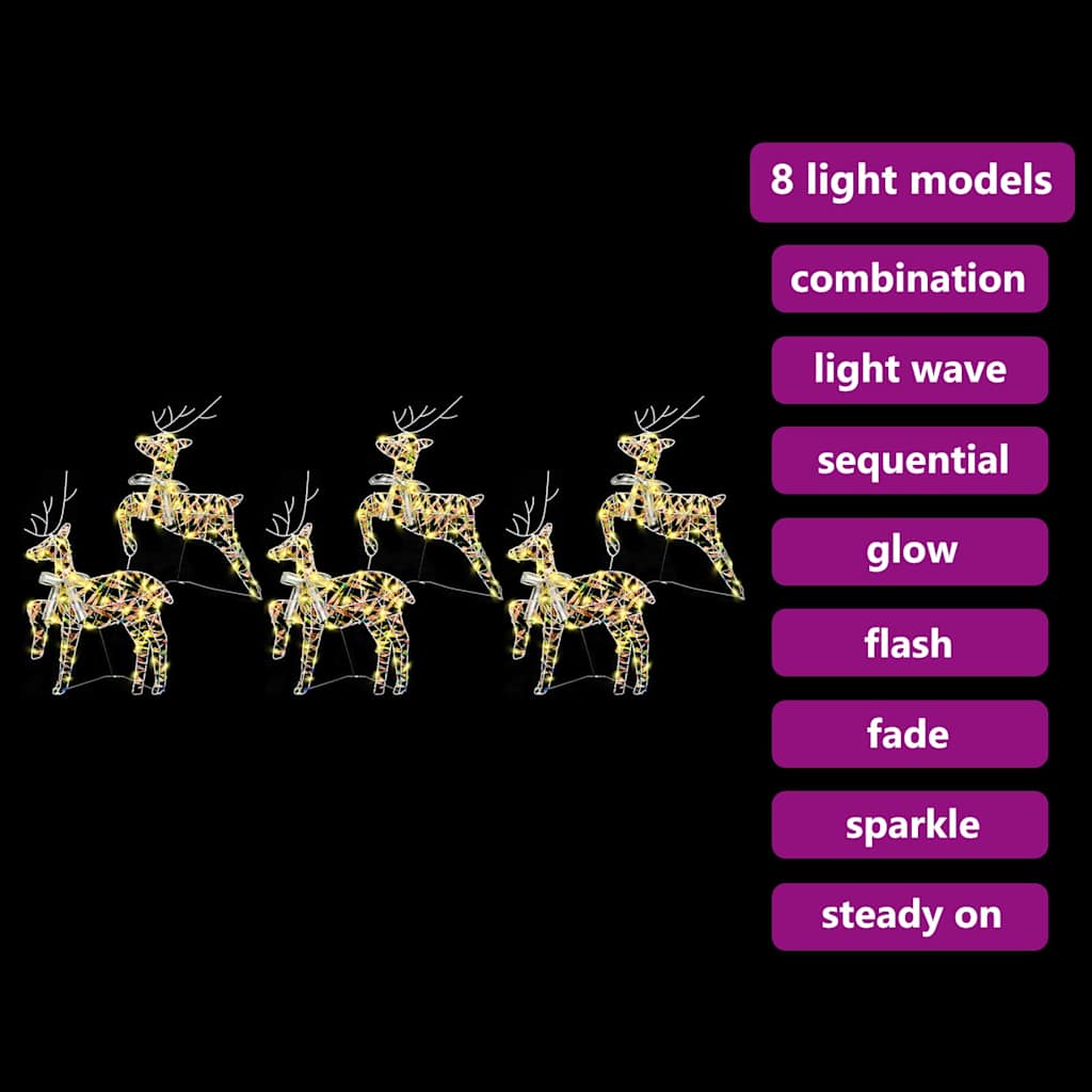 LED Rentiere mit 180 LEDs 6 pcs Mehrfarbig PET