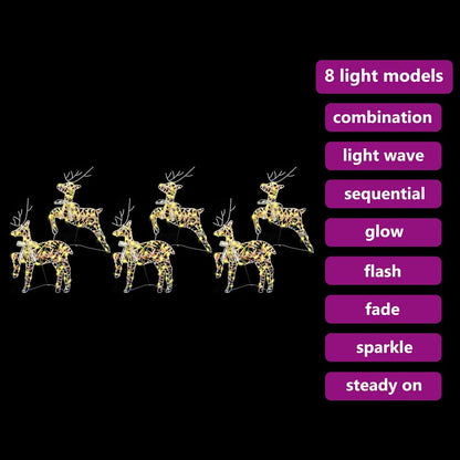 LED Rentiere mit 180 LEDs 6 pcs Mehrfarbig PET