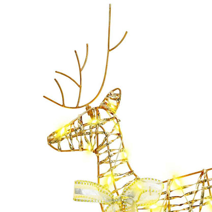 LED Rentiere mit 40 LEDs 7 pcs Gold PET