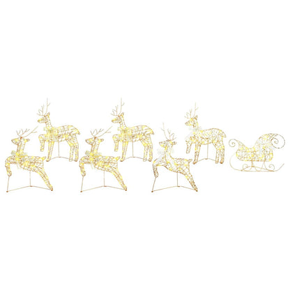 LED Rentiere mit 40 LEDs 7 pcs Gold PET